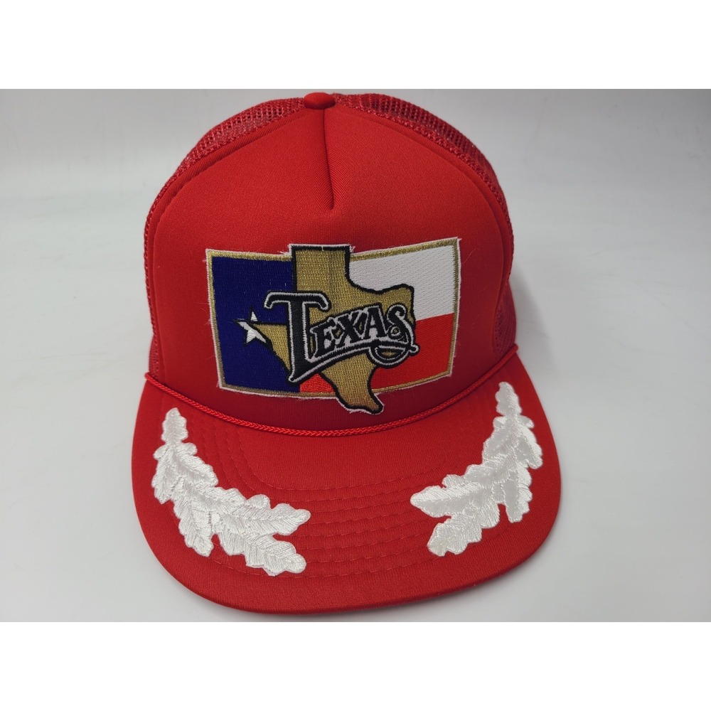 Vintage Texas Flag Scrambled Eggs Rope Cobra Caps Mesh Trucker Snapback Hat Red